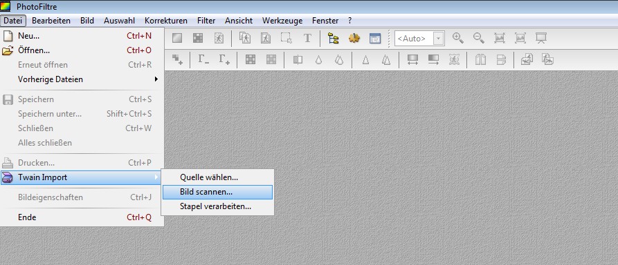 Abbildung Menü Photofiltre
